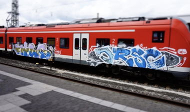 Graffiti Train in Bayreuth - Photo by MrTaube - NILS, JRSC, BAYREUTH