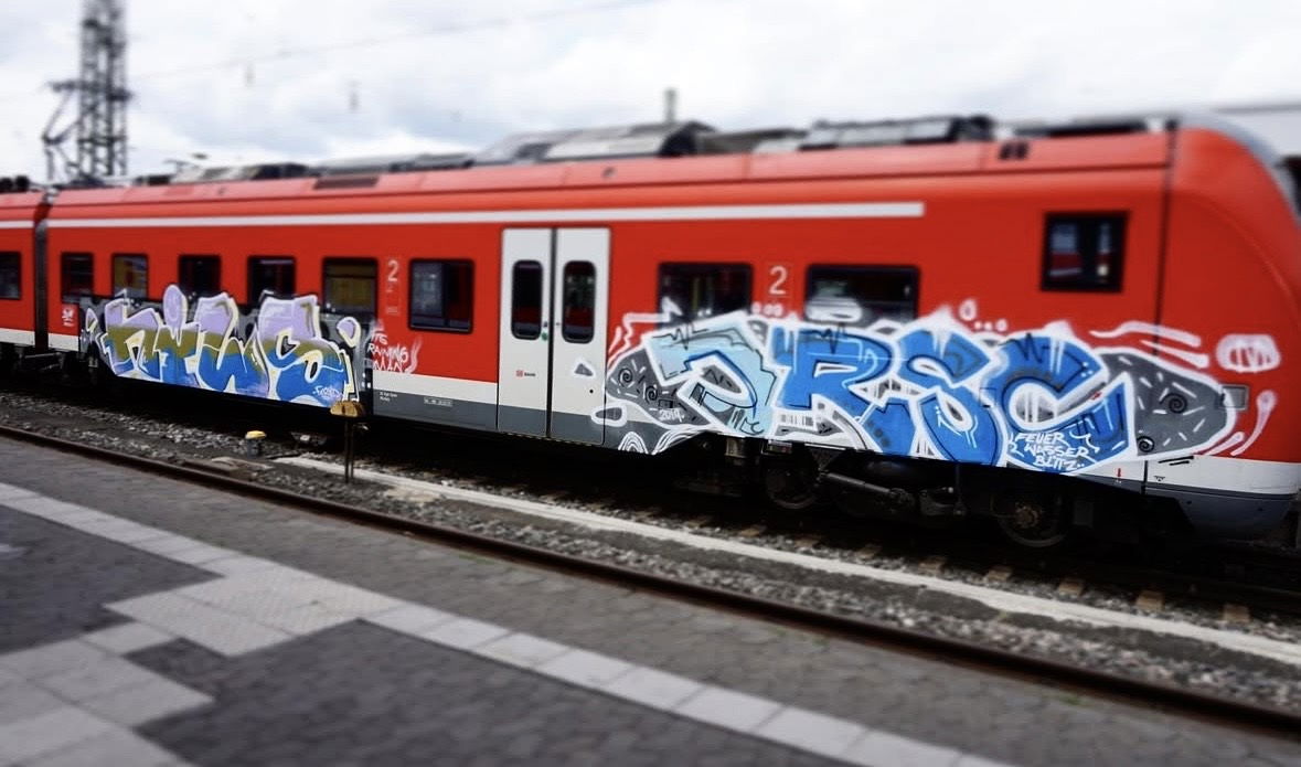 Graffiti Train in Bayreuth - Photo by MrTaube - NILS, JRSC, BAYREUTH