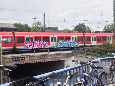 Graffiti Train in Neuss - Photo by MrWoHooo - GUILTY, COFER, COFE (2013)