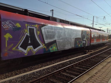 Graffiti Train in Neuss - Photo by MrWoHooo - ATS, AMOR, WHOLE (2013)
