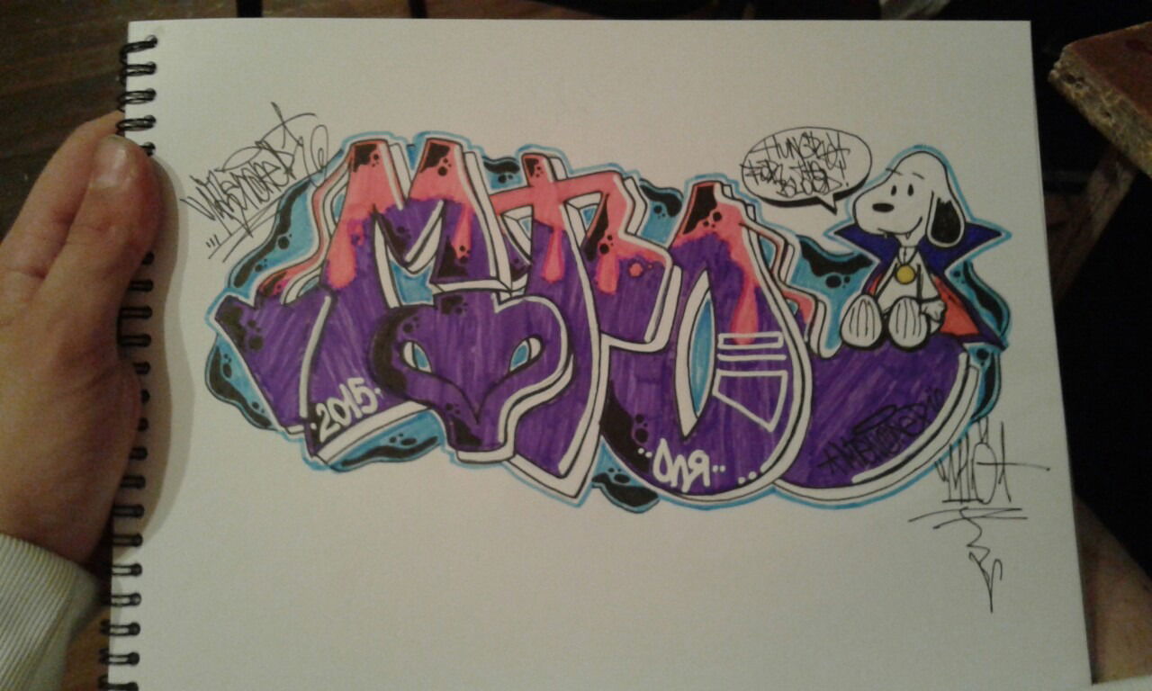 Graffiti Sketch - Photo by Mtenone - mtenoner, snoopy, peanuts (2015)