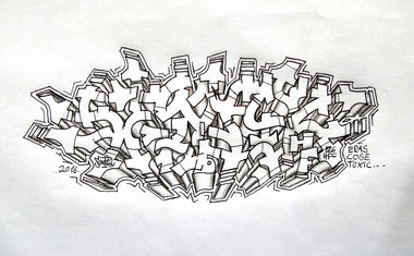 Graffiti Sketch - Photo by Mustard42 - Senf42, Senf, Saarland (2016)