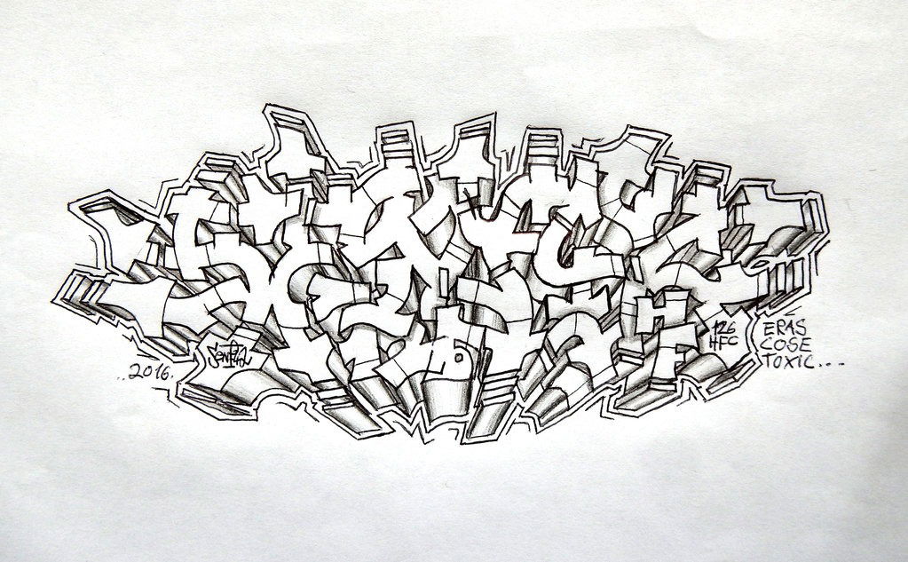 Graffiti Sketch - Photo by Mustard42 - Senf42, Senf, Saarland (2016)