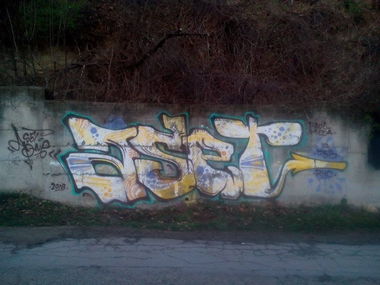 Graffiti Wall in Veliko tarnovo municipality - Photo by NAVIT - Aset1, FSB (2016)