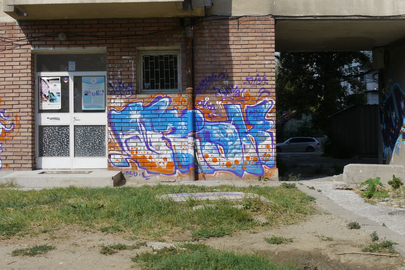 Graffiti Bombing in Plovdiv - Photo by NAVIT - PLoveDiv, Crock, KozMos (2016)