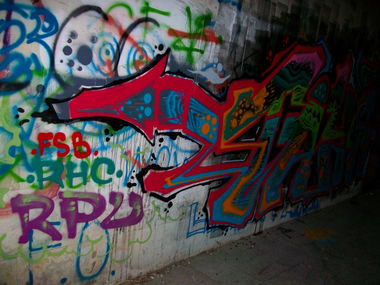 Graffiti Wall in Burgas - Photo by NAVIT - FSB, RPU, RHC (2015)