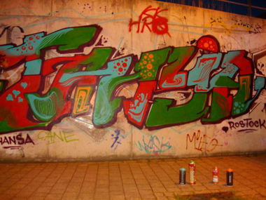Graffiti Wall in Rostock - Photo by NAVIT - Rostoc, Tanya, Bulgar (2015)