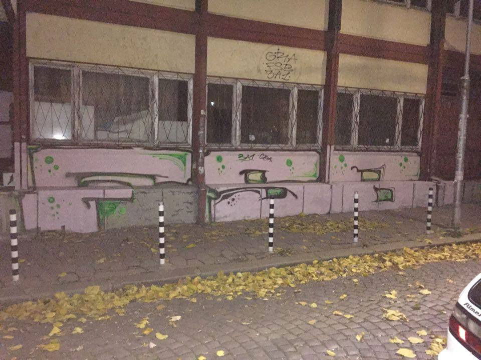 Graffiti Bombing in Sofia - Photo by NAVIT - FSB, Mrak (2015)