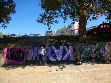 Graffiti Wall in Sofia - Photo by NAVIT - Hbo, RPU, Mrak (2015)