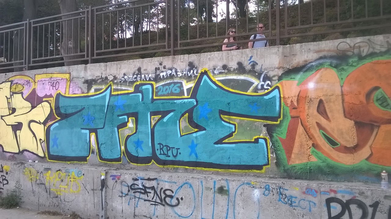 Graffiti Bombing in Burgas - Photo by NAVIT - CROK, ZFNE, ESKO (2016)