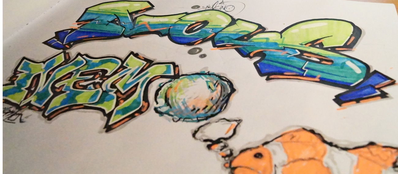 Graffiti Sketch - Photo by NUSONE - nus, saar, saarbrücken (2016)