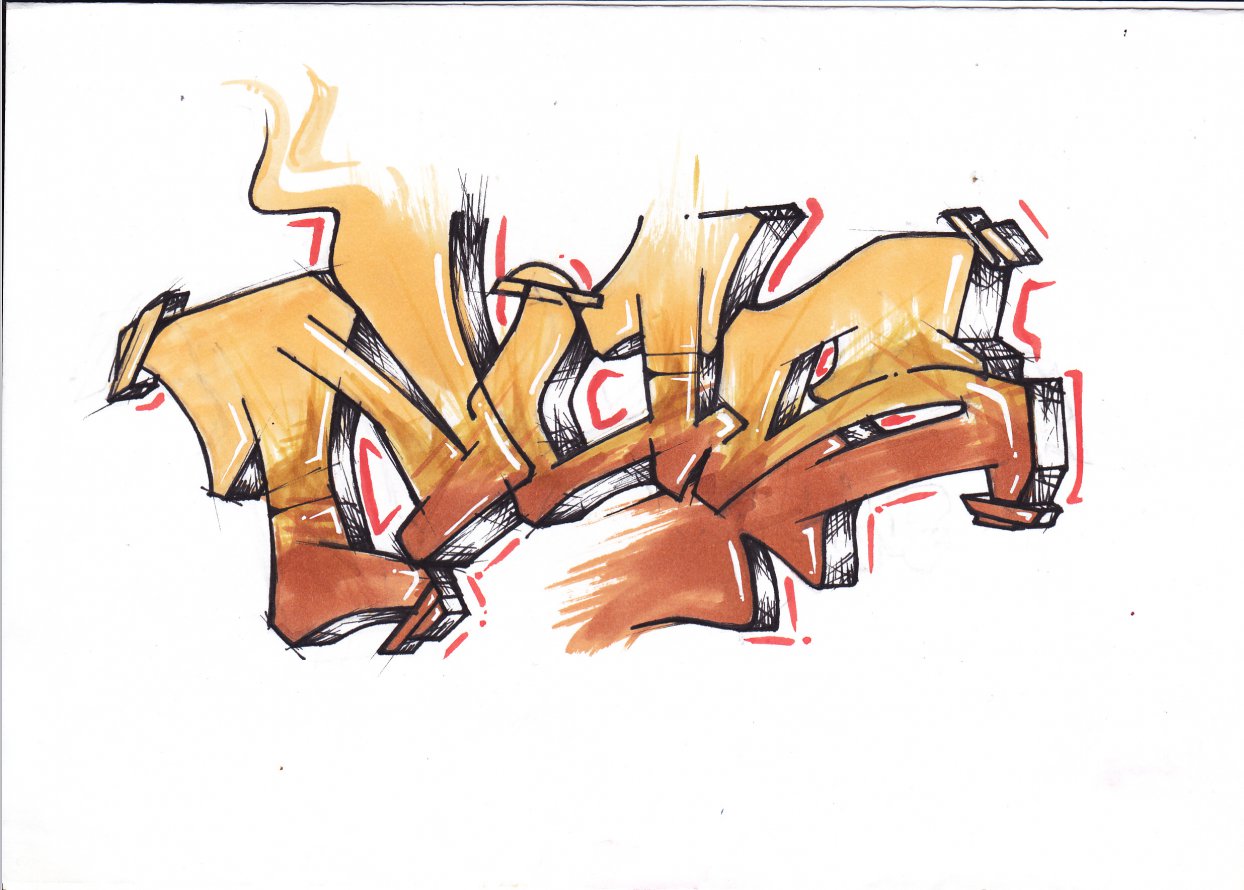 Graffiti Sketch - Photo by NUSONE - Saarbrücken, NUS, Saarland (2013)