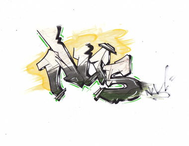 Graffiti Sketch in Saarbrücken - Photo by NUSONE