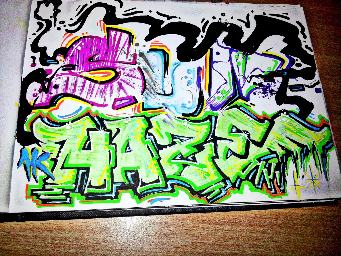 Graffiti Sketch - Photo by NUSONE - Sun, Haze, Saarbrücken (2014)