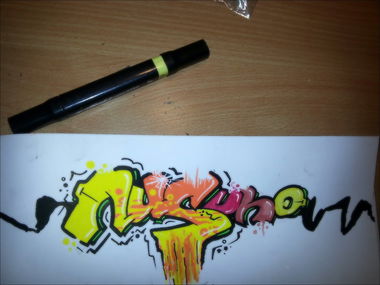 Graffiti Sketch - Photo by NUSONE - NUS, uno, saarbrücken (2014)