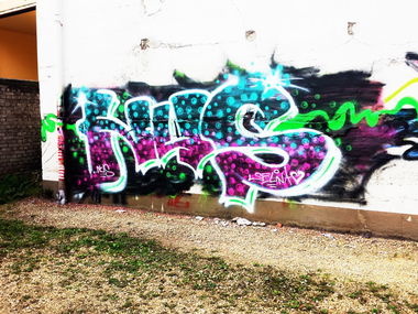 Graffiti Wall - Photo by NUSONE - NUS, saarbrücken, hinterhof (2014)