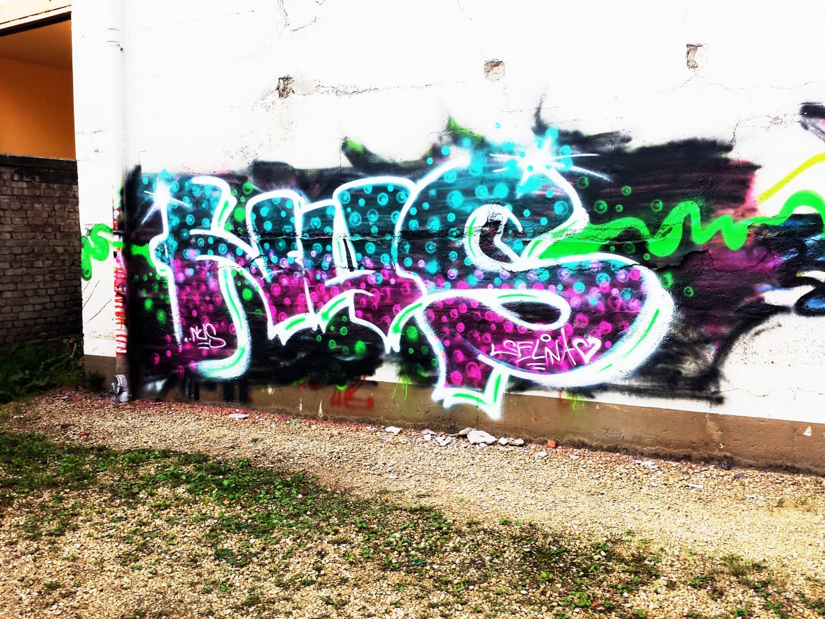 Graffiti Wall - Photo by NUSONE - NUS, saarbrücken, hinterhof (2014)
