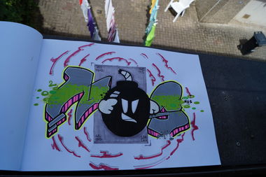 Graffiti Sketch - Photo by NUSONE - BOMBE, Saarbrücken, NUS (2016)