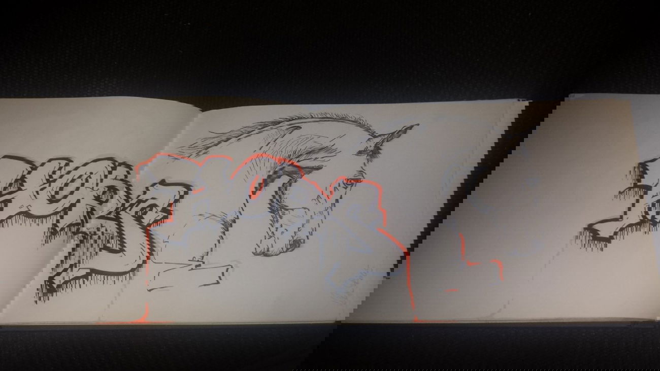 Graffiti Sketch - Photo by NUSONE - HORSe, Pferd, Sketch (2014)