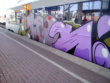 Graffiti Train - Photo by Nahrungsmittel - TAPS, CRAP, FANCY (2014)