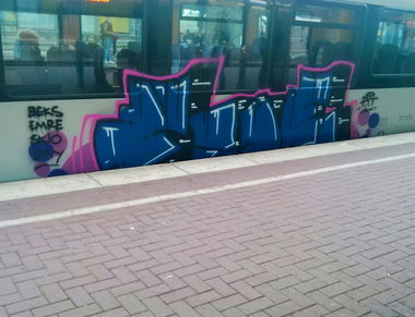 Graffiti Train - Photo by Nahrungsmittel - RUE, PIT, RE3 (2014)