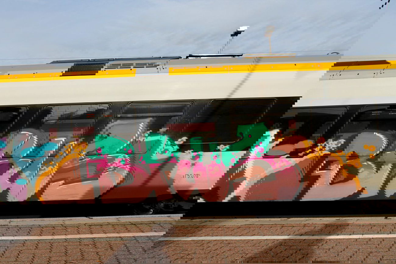 Graffiti Train - Photo by Nahrungsmittel - BRUS, TRAM, BEKS (2014)