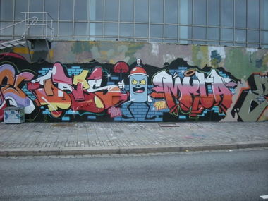 Graffiti Wall in Bergen - Photo by Nameless - DABS, MYLA (2013)