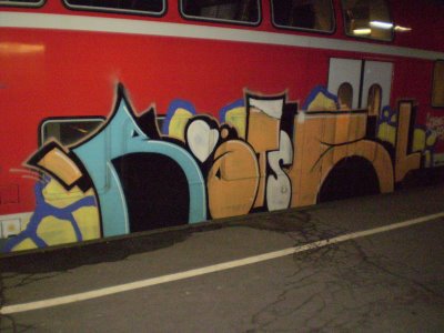 Graffiti Train in Osnabrück - Photo by Nameless - RÄTSEL, TNC (2008)