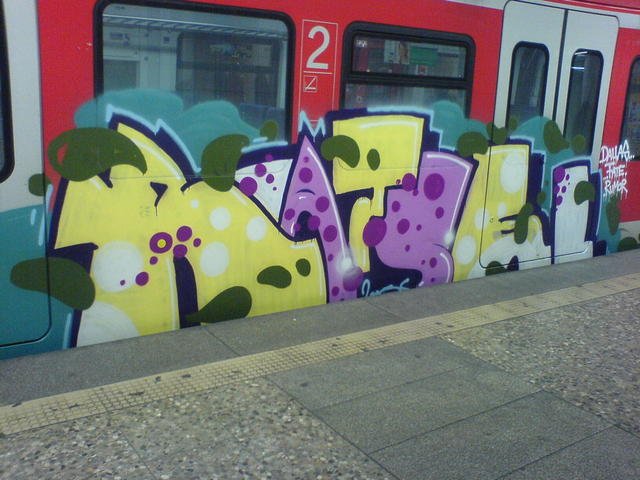 Graffiti Train in Osnabrück - Photo by Nameless - RÄTSEL, TNC (2008)