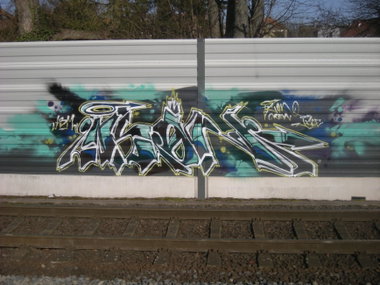 Graffiti Wall in Osnabrück hasetor bahnhof - Photo by Nameless - IKON, ABM (2014)