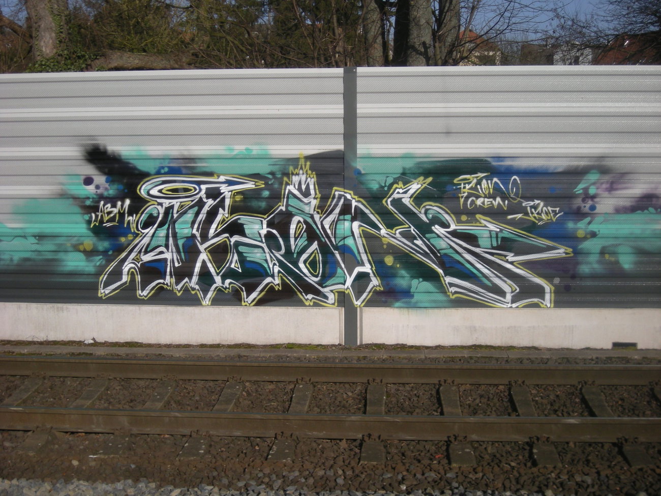 Graffiti Wall in Osnabrück hasetor bahnhof - Photo by Nameless - IKON, ABM (2014)