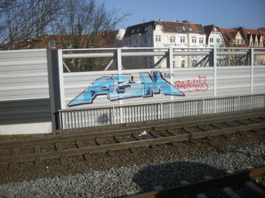 Graffiti Wall in Osnabrück hasetor bahnhof - Photo by Nameless - ABM (2014)