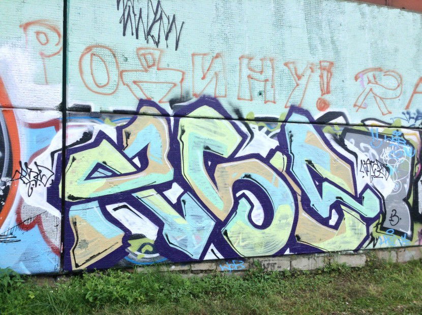 Graffiti Bombing in Moscow - Photo by Nast - Trainline (2013)