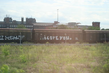 Graffiti Train in Berlin - Photo by Naviz - I, LOVE, YOU
