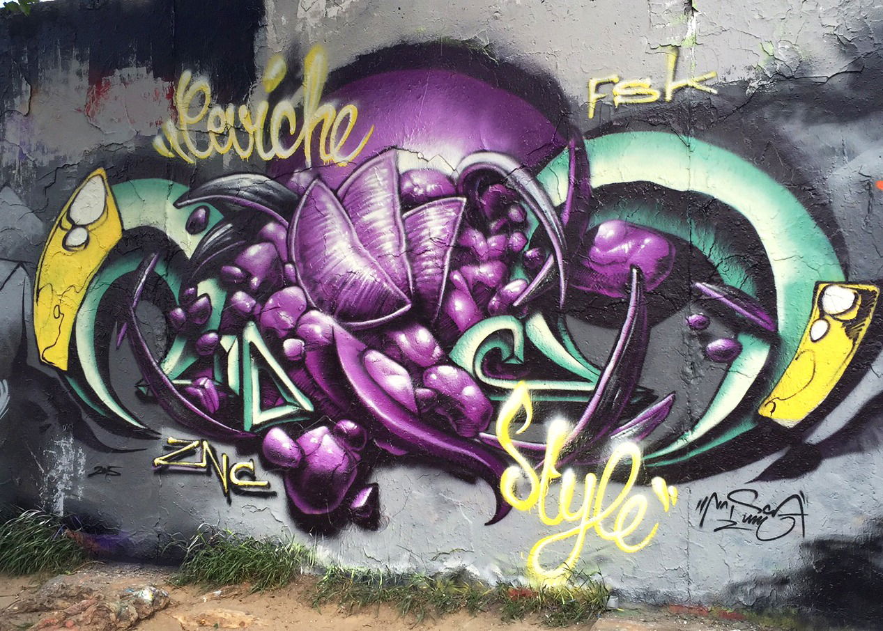 Graffiti Wall in Mauerpark berlin - Photo by Nazca - nasca, nascauno, ceviche (2015)