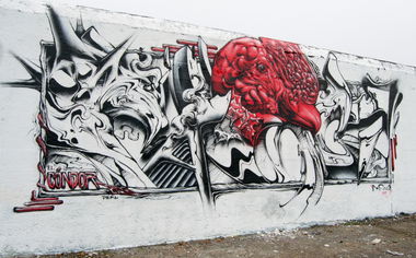 Graffiti Wall in Viehhof münchen - Photo by Nazca - condor, nasca, nascauno (2015)