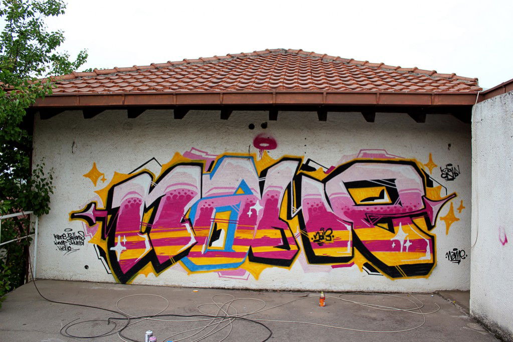 Graffiti Wall in Kavadarci - Photo by Nejmless - name, nejm, amen