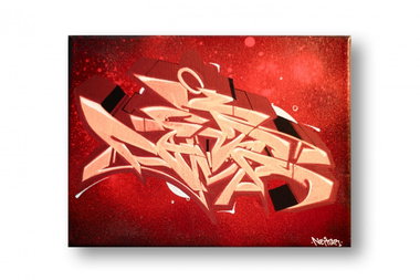Graffiti Wall - Photo by NektariumC - canvas, red, orange (2014)