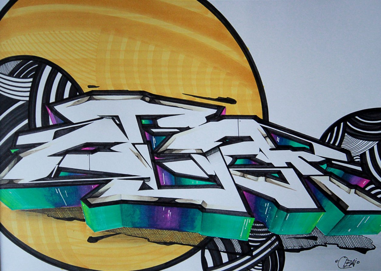Graffiti Sketch - Photo by NektariumC - Nektar, Obai, Exchange (2015)