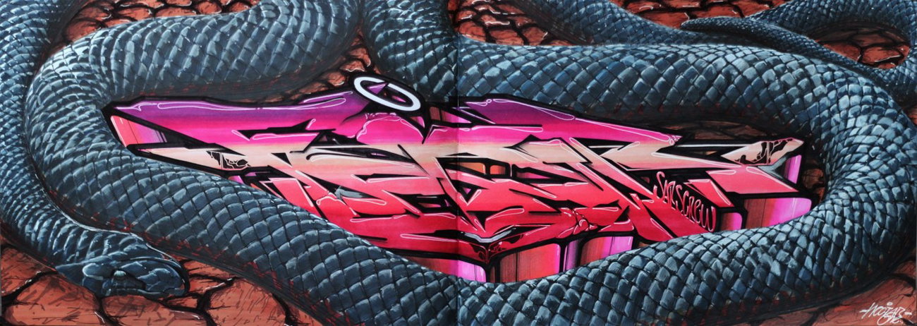 Graffiti Wall - Photo by NektariumC - Sketch, Battle, Schlange (2014)