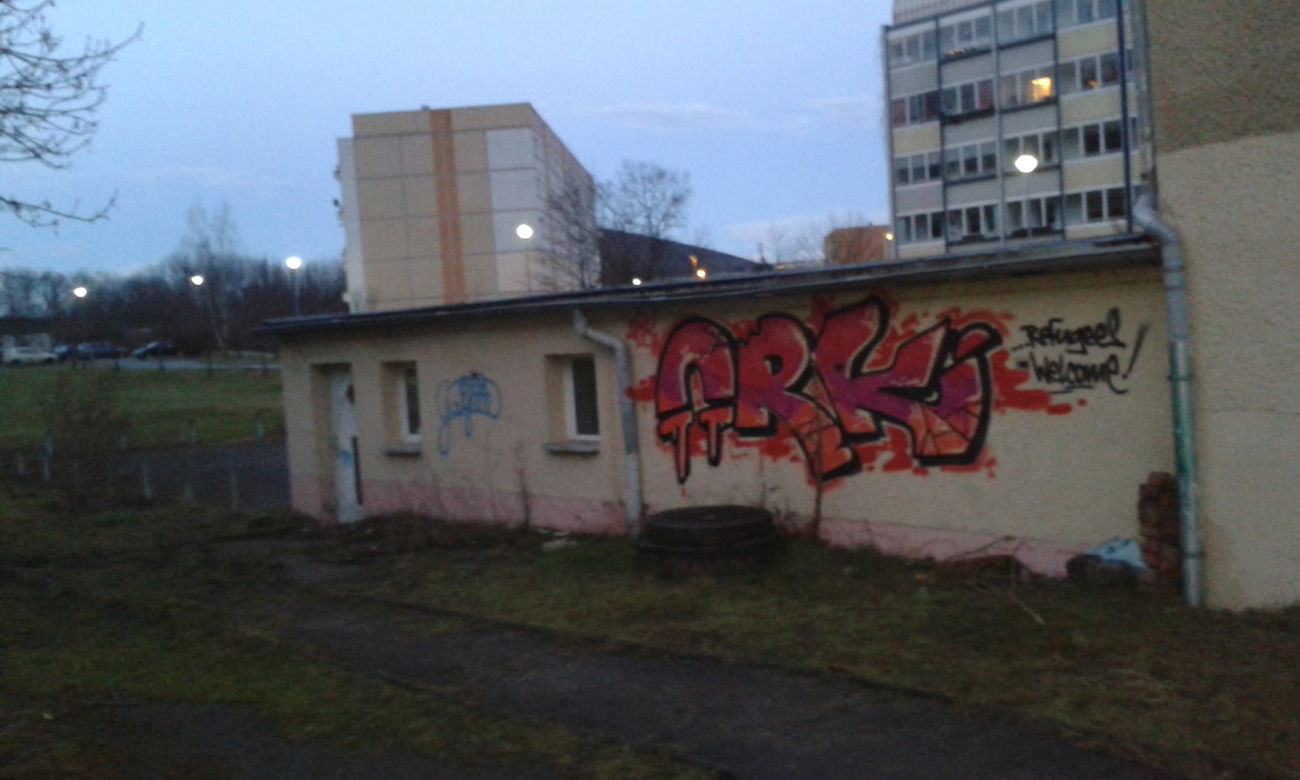 Graffiti Bombing - Photo by NoxikOKS - ORK, RefugeesWelcome (2016)