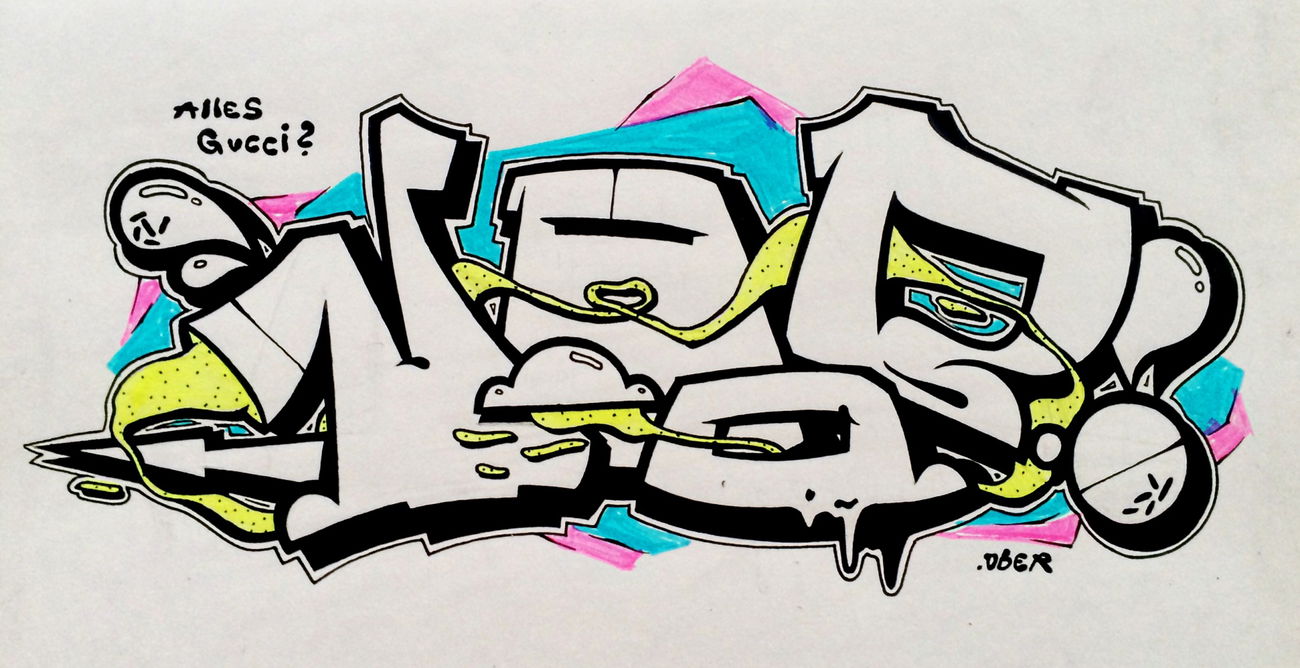 Graffiti Sketch in Chemnitz - Photo by OBER54 - ober, obar, noob (2016)