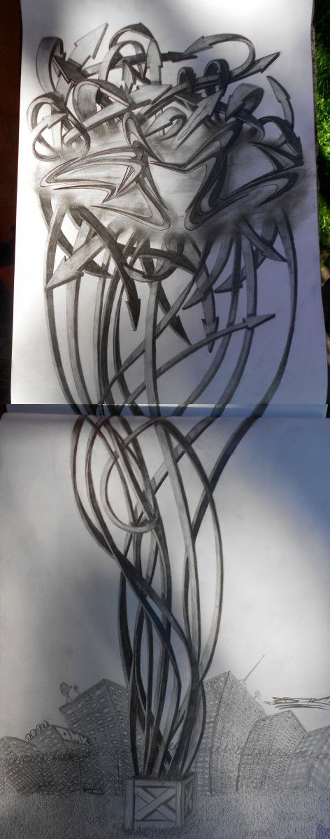 Graffiti Sketch in Meciems - Photo by OMK - OMK (2013)