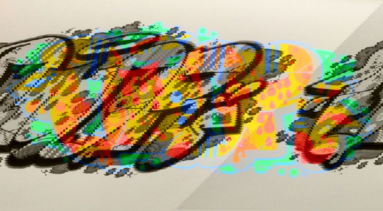 Graffiti Sketch - Photo by OMoR - Omor, yellow, colors (2015)