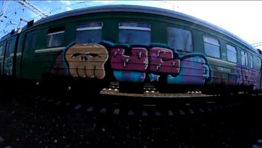 Graffiti Train in Moscow - Photo by OUSSCREW - ABORT, OUS, cru: