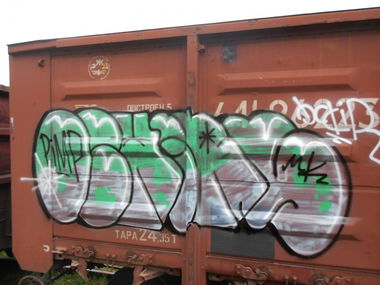Graffiti Train in moscow - Photo by OckirowSasha - ockirs, ricko (2012)