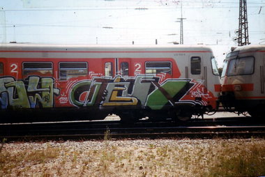 Graffiti Train in München - Photo by Oldschool (1998)