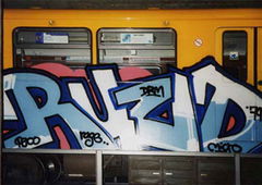 Graffiti Train in Berlin - Photo by Oldschool - Ruzd, Paco, Rage