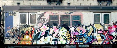 Graffiti Train in New York - Photo by Oldschool - Crash