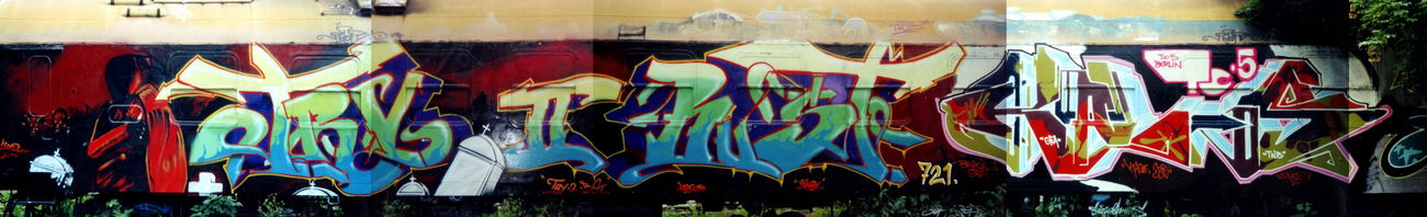 Graffiti Train in Jena - Photo by Oldschool - T2B, Kaos, TC5